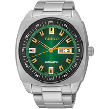 Seiko Men’s Watch SNKM97 Recraft Automatic Green Dial Stainless Steel 43.5mm - £187.38 GBP