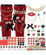 DoDoBeads 85 Pcs Junk Socks Charms Kit Black and Red Charms for Socks Br... - $42.22 CAD