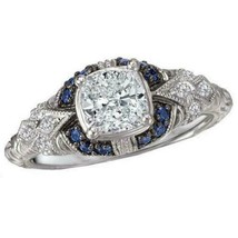 925 Sterling Silver 2.50Ct Simulated Diamond Art Deco Engagement Ring Si... - $164.48
