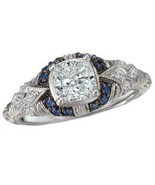 925 Sterling Silver 2.50Ct Simulated Diamond Art Deco Engagement Ring Si... - £129.95 GBP