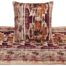 Ikat Splash - Cotton Printed Pink &amp; Orange Decorative Bed Runner and Pil... - €67,44 EUR+