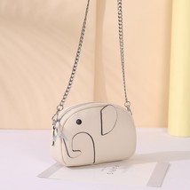 Creative Elephant Round Shape Hand Bag Chain Fashion Design Clutch Real Leather  - £55.74 GBP