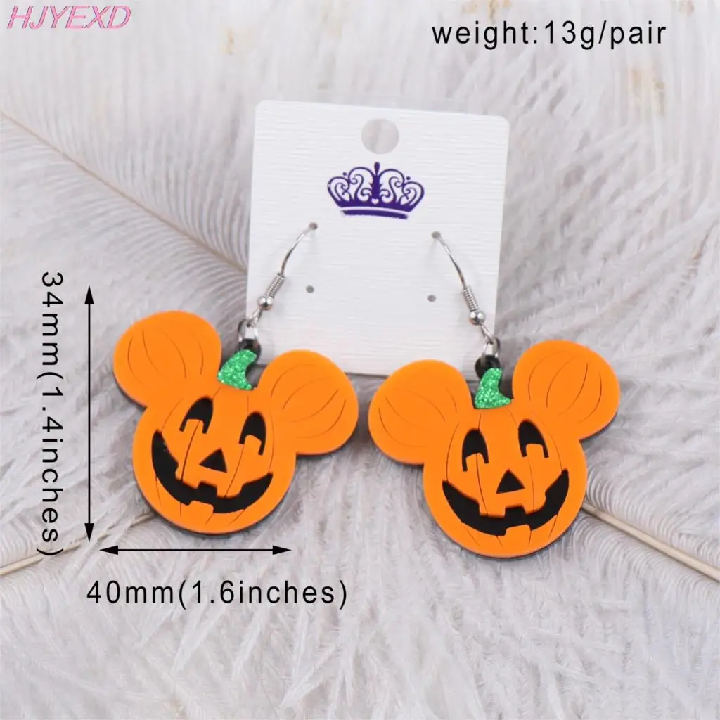 Play Halloween Earrings Mouse Head Dangle Earrings Holiday Acrylic Pumpkin Earri - £23.29 GBP