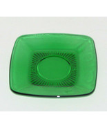 Vintage Dark Emerald Green Depression Glass SAUCERS 5.25 Inch Square Plate - £15.49 GBP