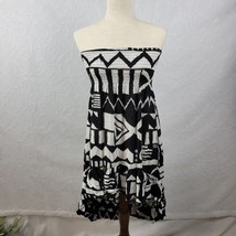 Seneca Rising + Pacsun Womens Dress Size M Black White Strapless Tribal Hi-Low - £11.86 GBP