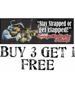 George Washington Stay Strapped or Get Clapped 8.7&quot; x 3&quot; Bumper Sticker ... - £3.89 GBP