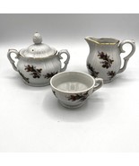 Moss Rose Creamer and Sugar and Teacup only Tea Set Pieces Japan Demitas... - £9.52 GBP