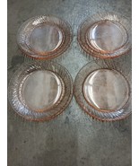 8 Vtg Arcoroc France Pink Rosaline Swirl 7 3/4&quot; Glass Plates Depression - €34,19 EUR