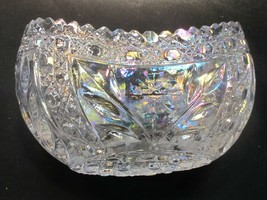 L.E Smith Glass covered iridescent crystal oval bowl - $28.71