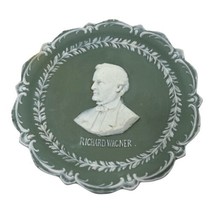 Jasperware Wall Art Plate Bisque Decor Wagner Cameo w/ Scrollwork - £29.63 GBP
