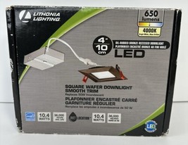 Lithonia Lighting LED SQUARE WAFER DOWNLIGHT SMOOTH TRIM WF4-SQ-B-LED-40... - £19.45 GBP