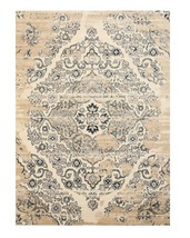 EORC FL36IV4X6 Machine-Made Polypropylene Distressed Bohemian Isabella Medallion - £70.46 GBP+