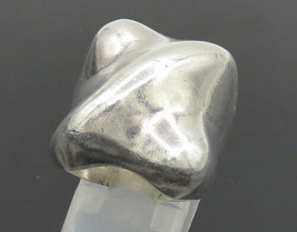 MEXICO 925 Silver - Vintage Modernist Crossover Dome Ring Sz 7 - RG24540 - £74.74 GBP