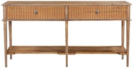 Console Taylor Beachwood Transitional Solid Wood Shelf 2-Drawer Soft Closing - £2,125.48 GBP