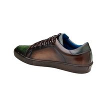 Belvedere Sneaker Stone Genuine Ostrich Soft Italian Calf Brown Forest Y31 image 2