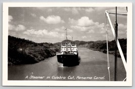 RPPC Panama Canal A Steamer in Culebra Cut Postcard F28 - £10.97 GBP