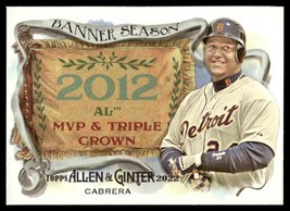 2022 Topps Allen &amp; Ginter Banner Season Miguel Cabrera Detroit Tigers #BS-40 - $1.89