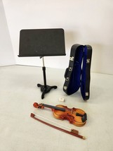 American Girl Violin Set with leather case, adjustable metal stand and Rosin - £13.14 GBP