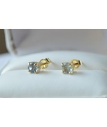 Montana Sapphire Earrings in 14K Gold - Dainty Gems  - Genuine - £112.72 GBP