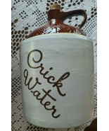 Primitive 2 Tone ~ 7&quot; Dia ~ Brown Jug ~ Marked &quot;Crick Water&quot; ~ Finger Lo... - €68,48 EUR