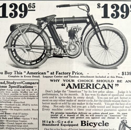 Primary image for American Motorcycle Co 1912 Advertisement Chicago Illinois Transportation DWCC13
