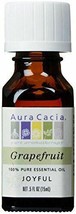 NEW Aura Cacia 100 percent Pure Essential Oils Grapefruit Joyful 0.5 oz 15 mL - £9.01 GBP
