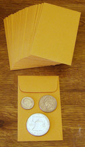50 Small Gummed #1 Coin Envelopes, 2 1/4&quot; x 3 1/2&quot;, Kraft - £7.58 GBP
