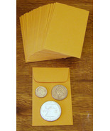 50 Small Gummed #1 Coin Envelopes, 2 1/4&quot; x 3 1/2&quot;, Kraft - £7.44 GBP