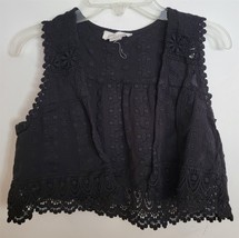 Womens S Forever 21 Black Lace Trim Vest Cardigan Overshirt - £15.10 GBP
