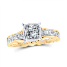 10kt Yellow Gold Womens Round Diamond Square Ring 1/10 Cttw - £191.56 GBP