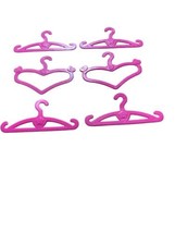 Barbie Doll Clothes Hangers Lot Of 6 Pink heart - £6.49 GBP