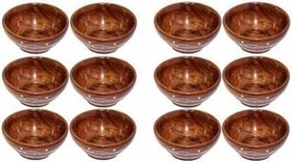 Handmade Wooden Soup Bowl Set of 12 Pieces Decorative Fruit Bowl Food-Safe Bowl - £29.36 GBP