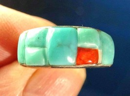 SALE!!! Natural Arizona Turquoise Coral Spiny Oyster Shell Ring 2.70ct sz7 - £111.02 GBP