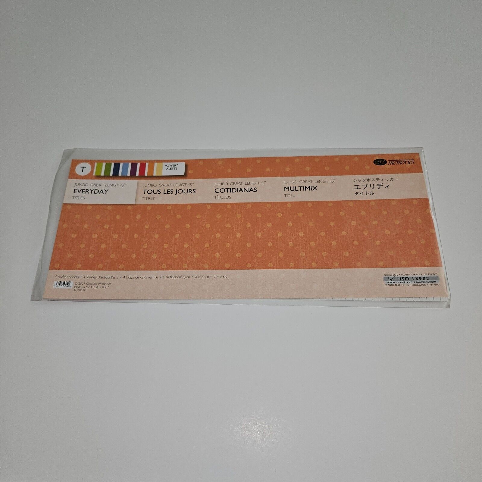 Creative Memories Jumbo Great Lengths Everyday Titles 4 Sticker Sheet NEVER USED - $9.85