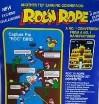 Roc&#39;n Rope Arcade Flyer Retro Vintage 1983 Retro Promo Video Art 8.5&quot; x 11&quot; - £30.26 GBP