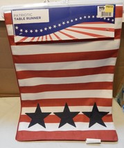 Patriotic Table Runner Stars &amp; Stripes 13&quot; x 72&quot; 100% Polyester 265S - £9.84 GBP