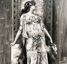 Actress Sarah Bernhardt As Cleopatra Photo Gravure Victorian 1894 Art DWS11 - £103.90 GBP