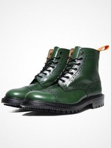 Men Green Rounded Cap Toe Derby Lace Up High Ankle Real Leather Boot US 7-16 - £125.71 GBP