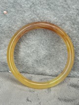 Vintage Lucite Bangle Bracelet Yellow &amp; Red Marbled 2.5&quot; Hole - £9.43 GBP