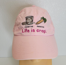 LIFE IS CRAP Diet Ice Cream Carrot Adjustable Baseball Cap Hat Womens Pink - $12.86