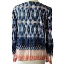 Vintage America Women Shirt Size M Blue Boho Chic Long Sleeve Peppy Tie Scoop - £9.84 GBP