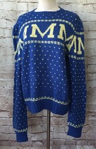 Vintage Letter &quot;M&quot; Blue Crew Neck Sweater Acrylic by Tamara L / XL READ ... - £37.74 GBP