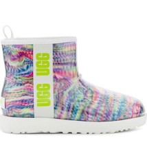 Ugg Classic Clear Mini Pixelate White Waterproof Ankle Women&#39;s Boots Size 7 New - £99.22 GBP