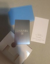 CHANEL VIP Gift Small Mirror With Sky Blue Leather Slip Case - £66.17 GBP