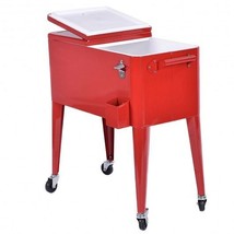 Red Portable Outdoor Patio Cooler Cart - £158.34 GBP