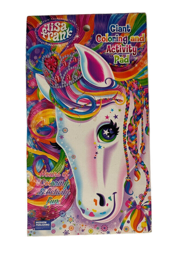 Lisa Frank Giant Coloring and Activity Pad Book Rainbow Majesty 4.25x8.5&quot; - $12.86