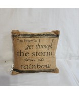 You have to get through the storm jute small throw pillow 7x7 Country Ho... - $7.92