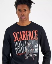 Hybrid Men&#39;s Scarface Miami Regular-Fit Printed Fleece Sweatshirt - Blac... - $24.99
