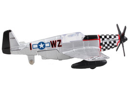 North American P-51 Mustang Fighter Aircraft Silver Metallic United States Army - £14.32 GBP