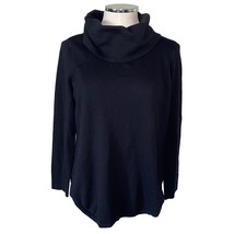 Chico’s Cam Black Cowl Neck Long Sleeve Pullover Sweater Size 1 - £22.22 GBP